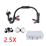 LED Adjustable Headband Binocular Loupes2.5X Black