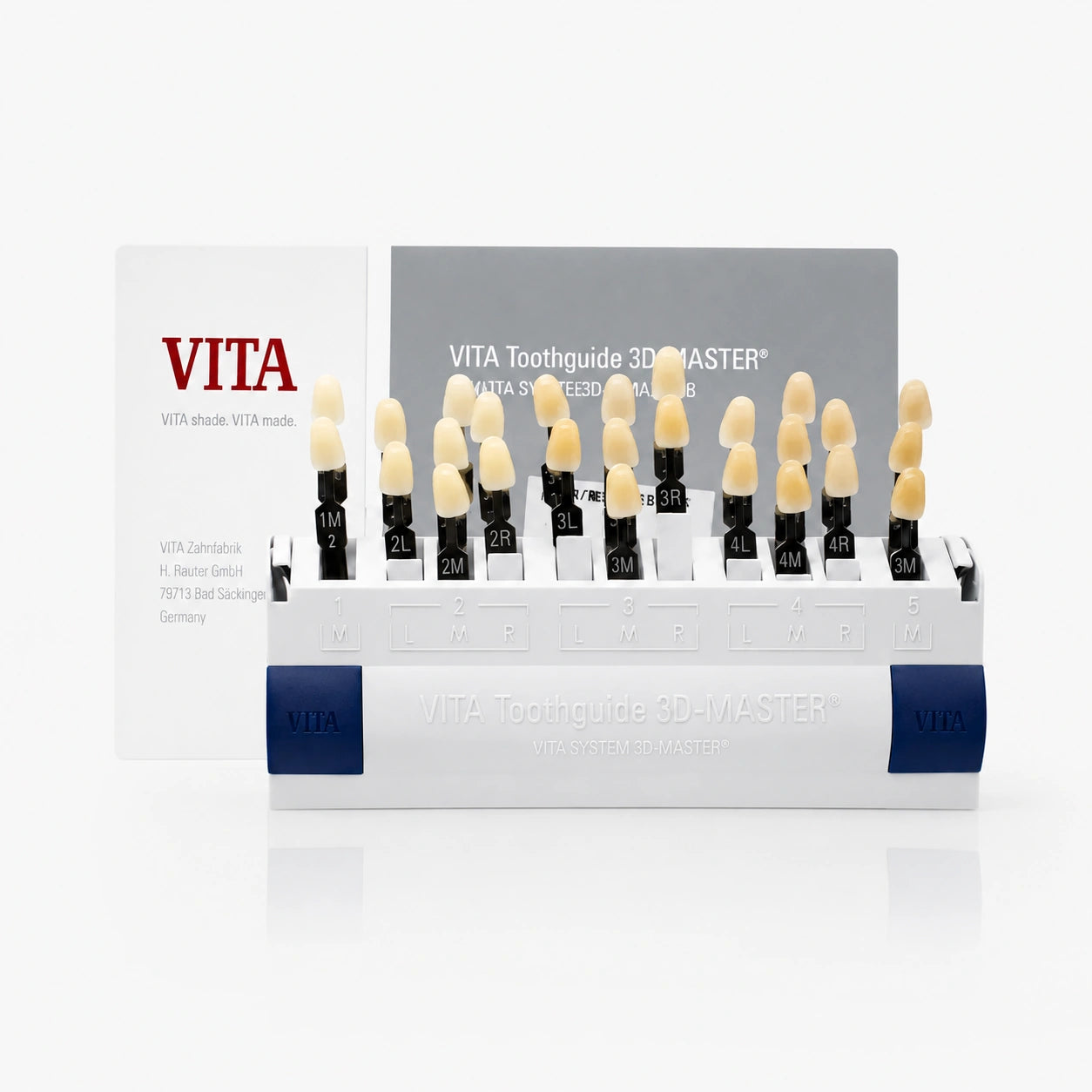 3D Master dental shade guide with 29 shade tabs and VITA card