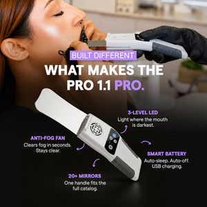 Anti Fog Mirror System Pro features anti-fog fan LED light and 20 plus mirror compatibility