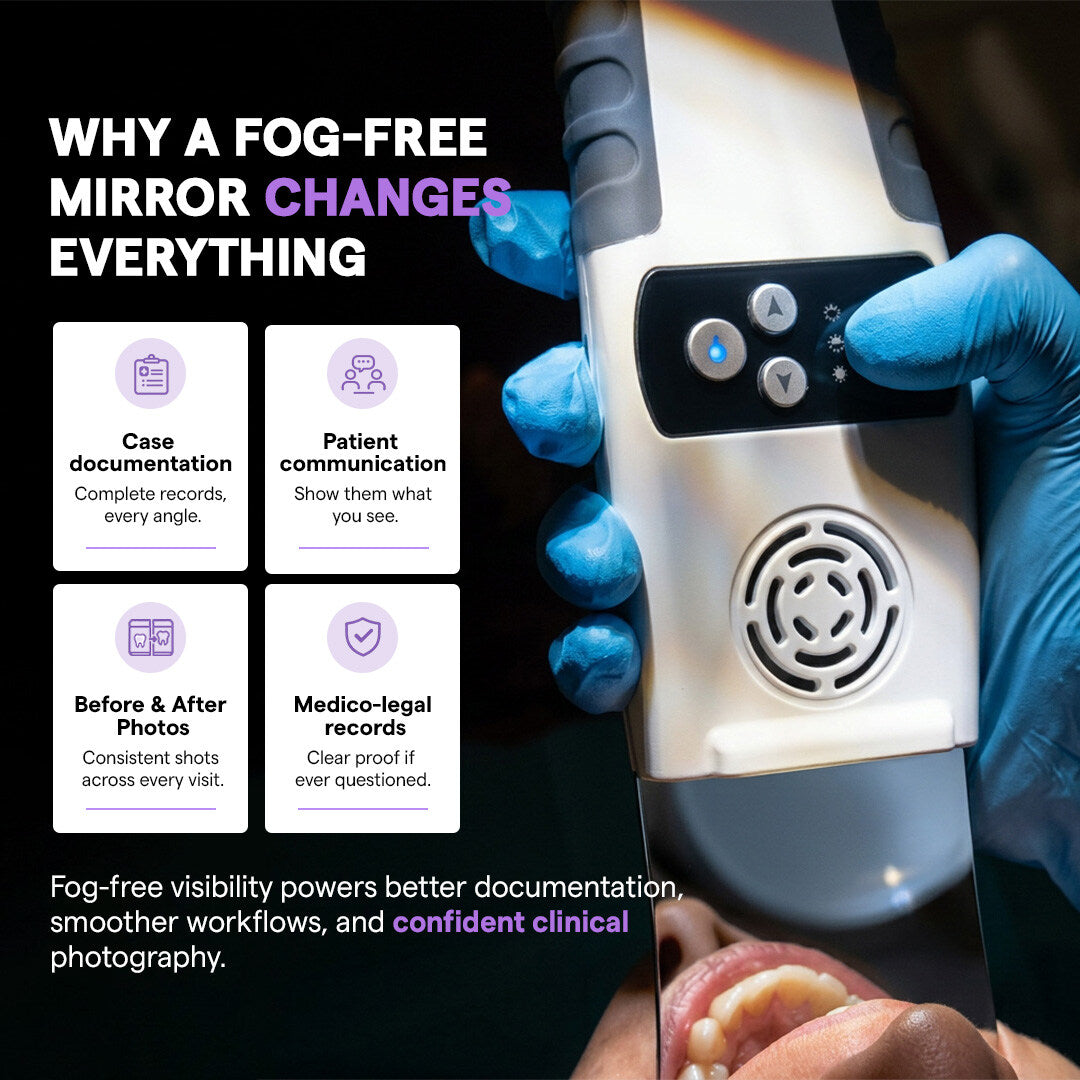 Anti Fog Mirror System Pro benefits for documentation and patient communication