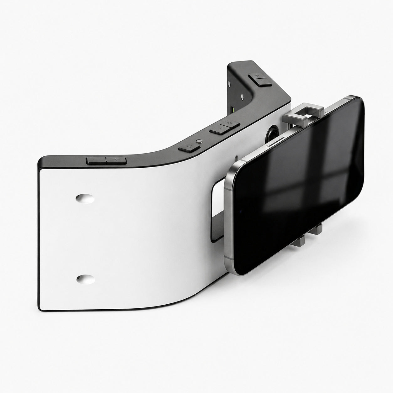 Dental Photography Light side view with smartphone mounted
