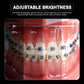Adjustable brightness levels on dental photography light for intraoral photos.