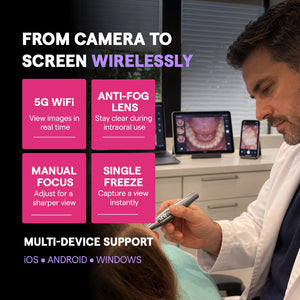 wireless intraoral camera features with multi-device support
