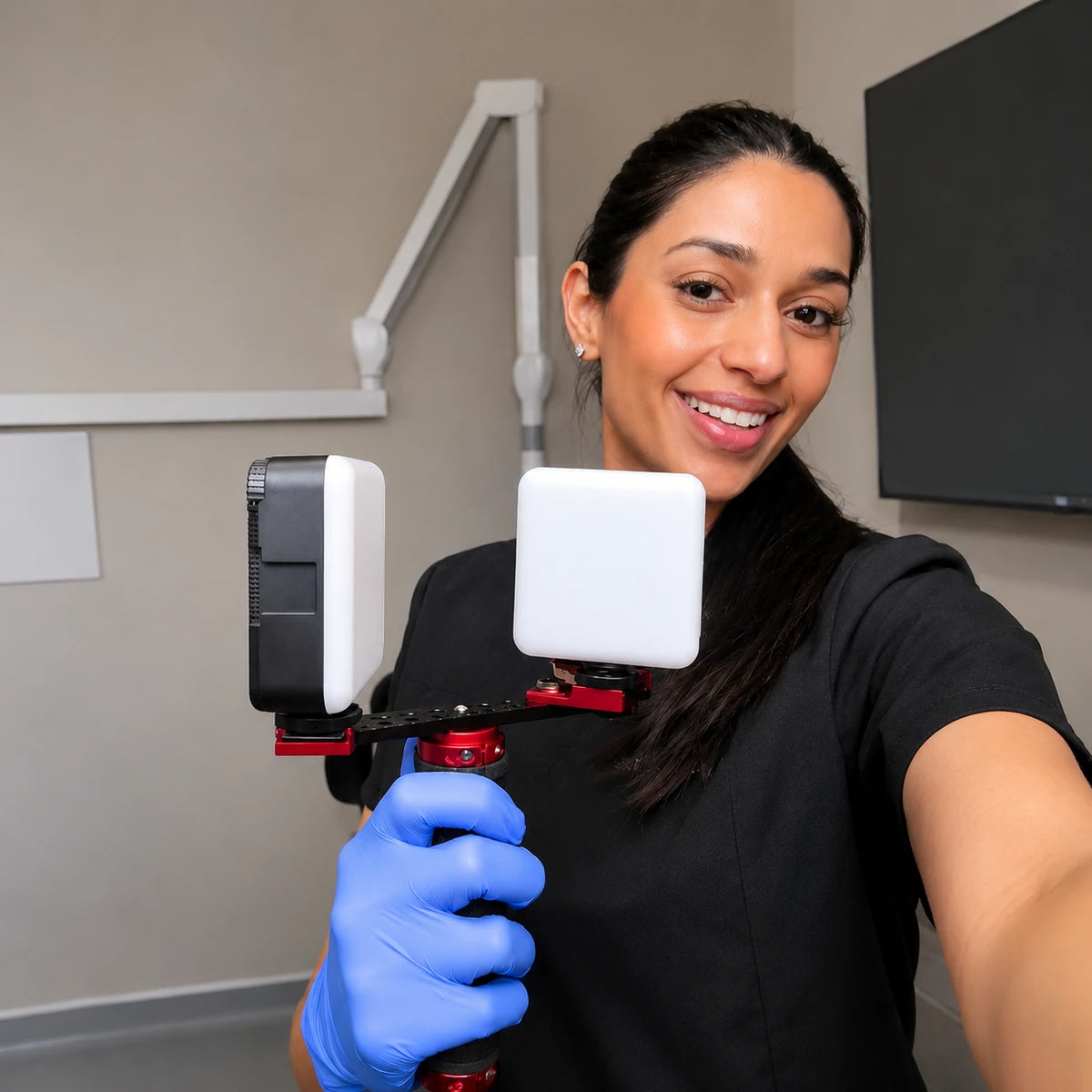 Twin Light dental photography light with dual LED panels