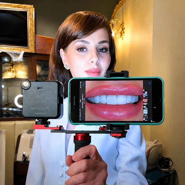 Dentist capturing veneer case with Twin Light